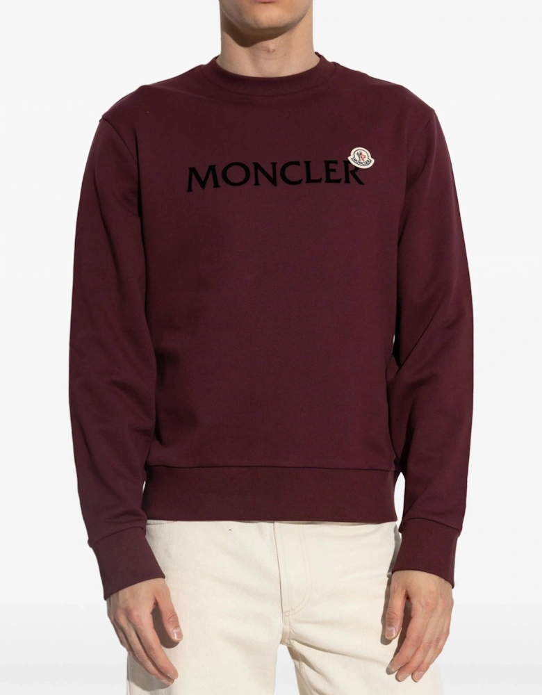 Flock Logo Sweatshirt Burgundy