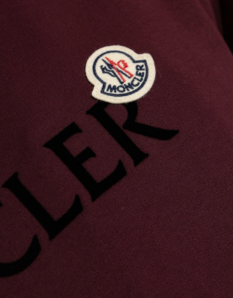 Flock Logo Sweatshirt Burgundy