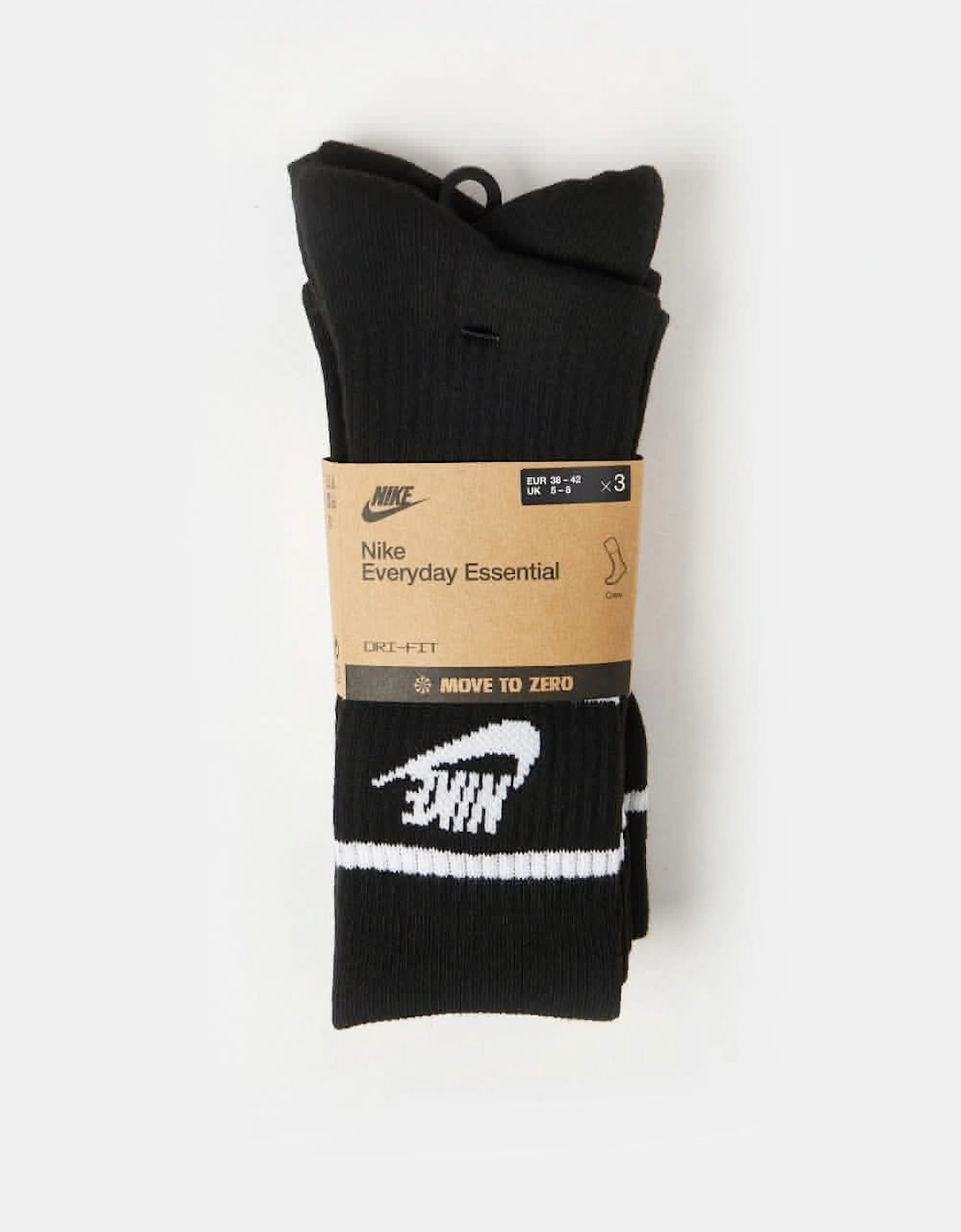 Men's 3 Pair Crew Socks Black/White