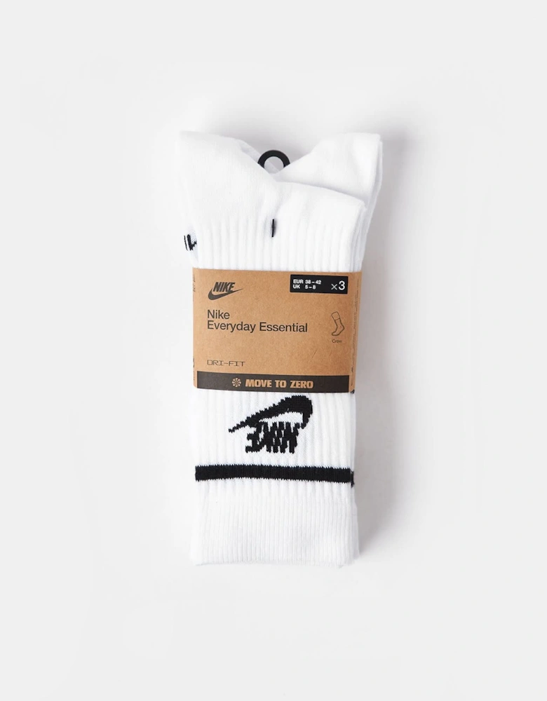 Men's 3 Pair Crew Socks White/Black