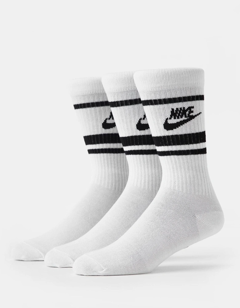 Men's 3 Pair Crew Socks White/Black