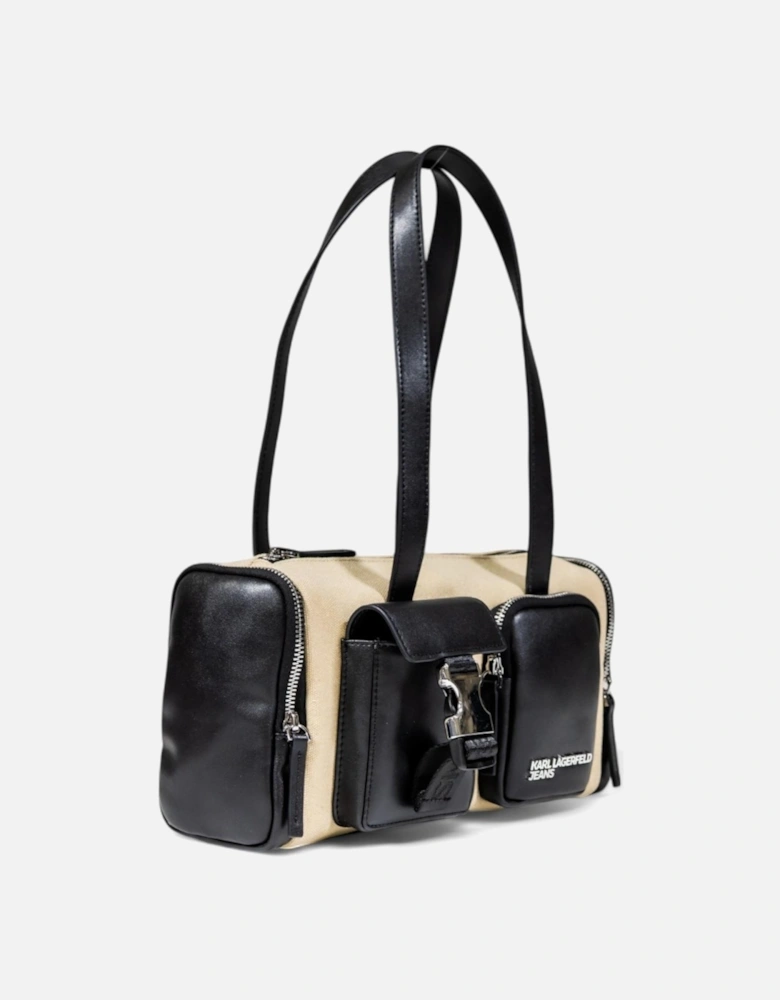 Stylish Zip Fastening Coloured Pattern Bag Women - Beige