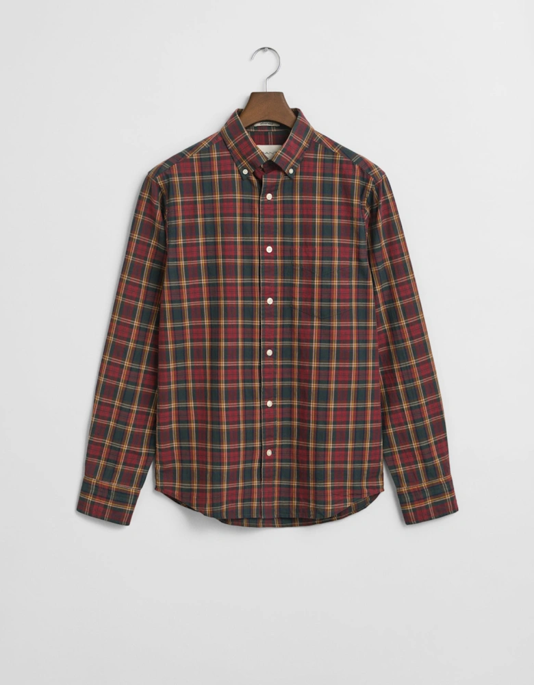 Mens Long Sleeve Archive Poplin Check Shirt - 604 Plumped Red