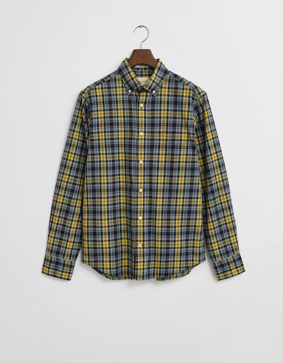Mens Long Sleeve Archive Poplin Check Shirt - 472 Naval Blue, 2 of 1
