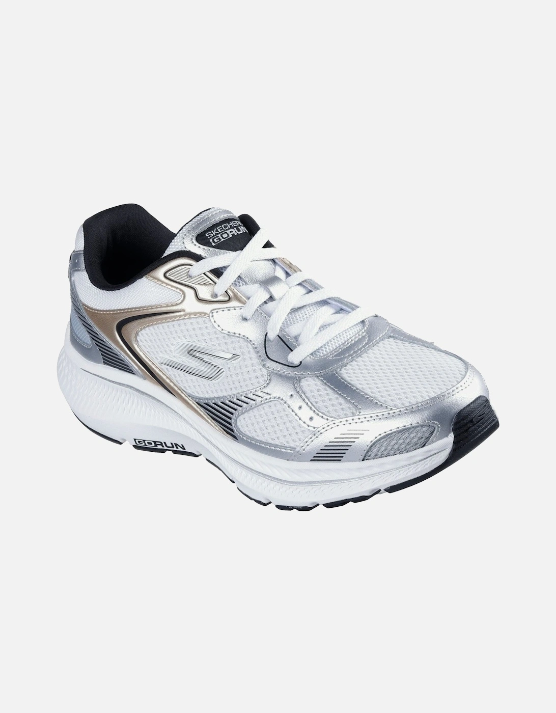GO RUN Consistent 2.0 Volt Leather Women's White/Silver/Black Trainers, 6 of 5