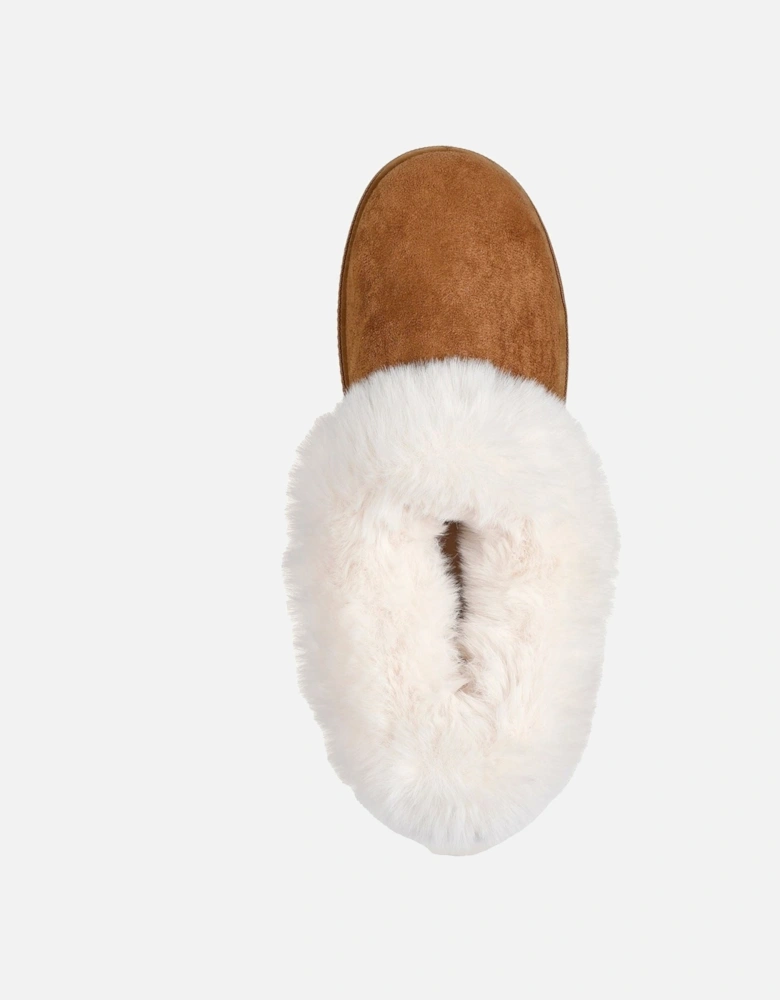 Cozy Campfire Winter Nights Polyester Women's Chestnut Slippers