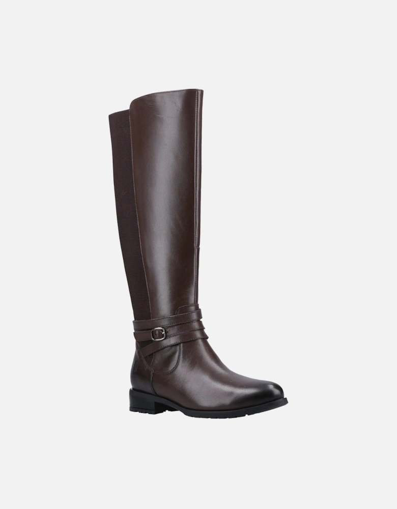 Vanessa Leather Women's Brown Heeled Knee High Boots