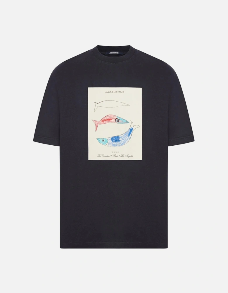Le Marino Crewneck T-Shirt in Navy