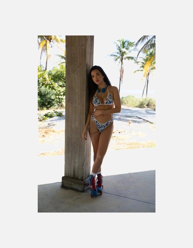 Sea Horse Bikini Top white