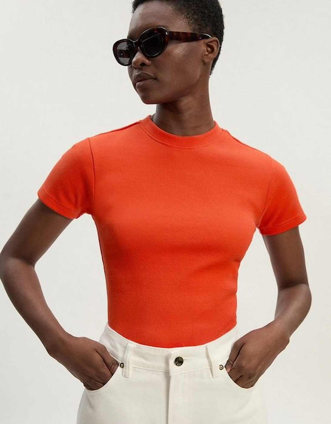 Compact Jersey Ribbed T-Shirt, 2 of 1