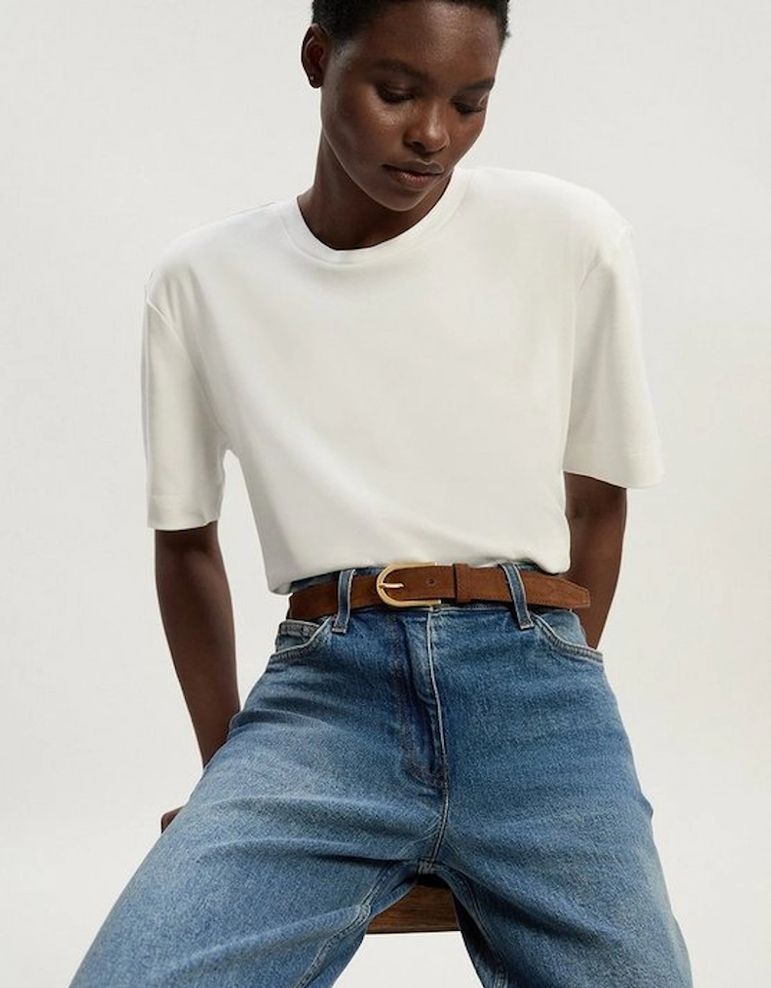 Suede Rounded Buckle Belt, 5 of 4