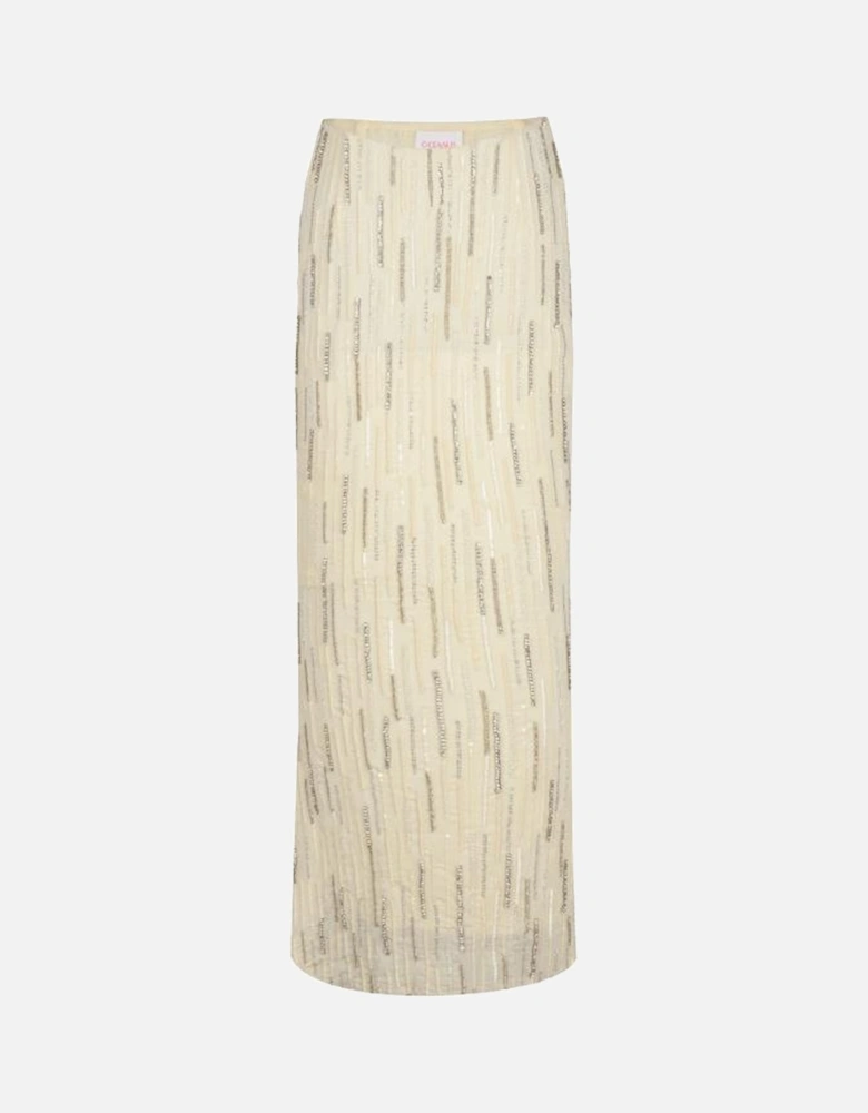 Aphrodite's White Beaded Co-ord Skirt - Daphne x Oceanus