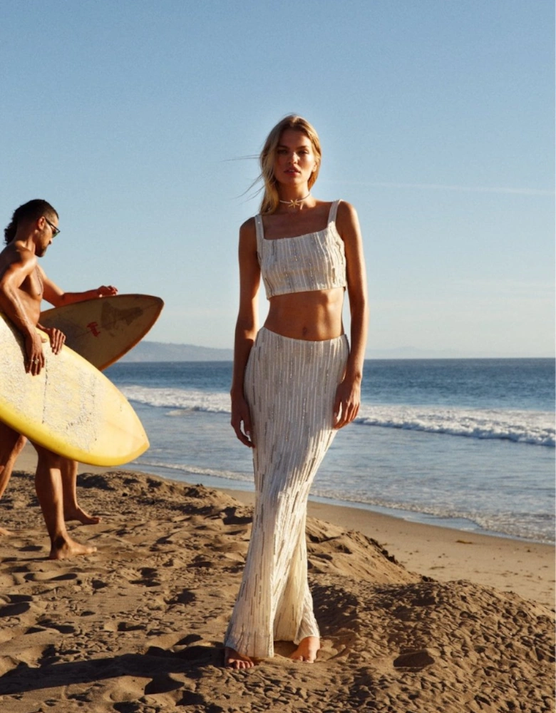 Aphrodite's White Beaded Co-ord Top – Daphne x Oceanus