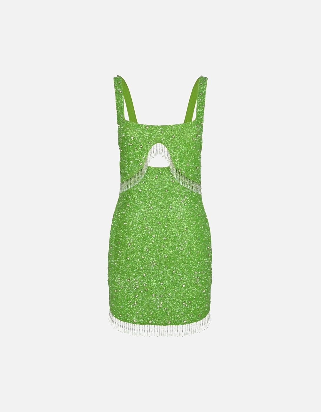 Artemis Green Beaded Tasseled Mini Dress – Daphne x Oceanus