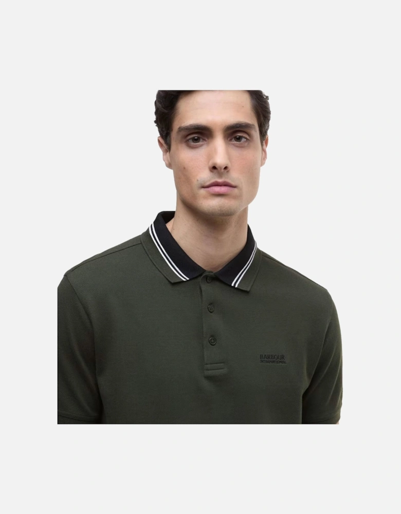 Bruce Tipped Polo Shirt Sage