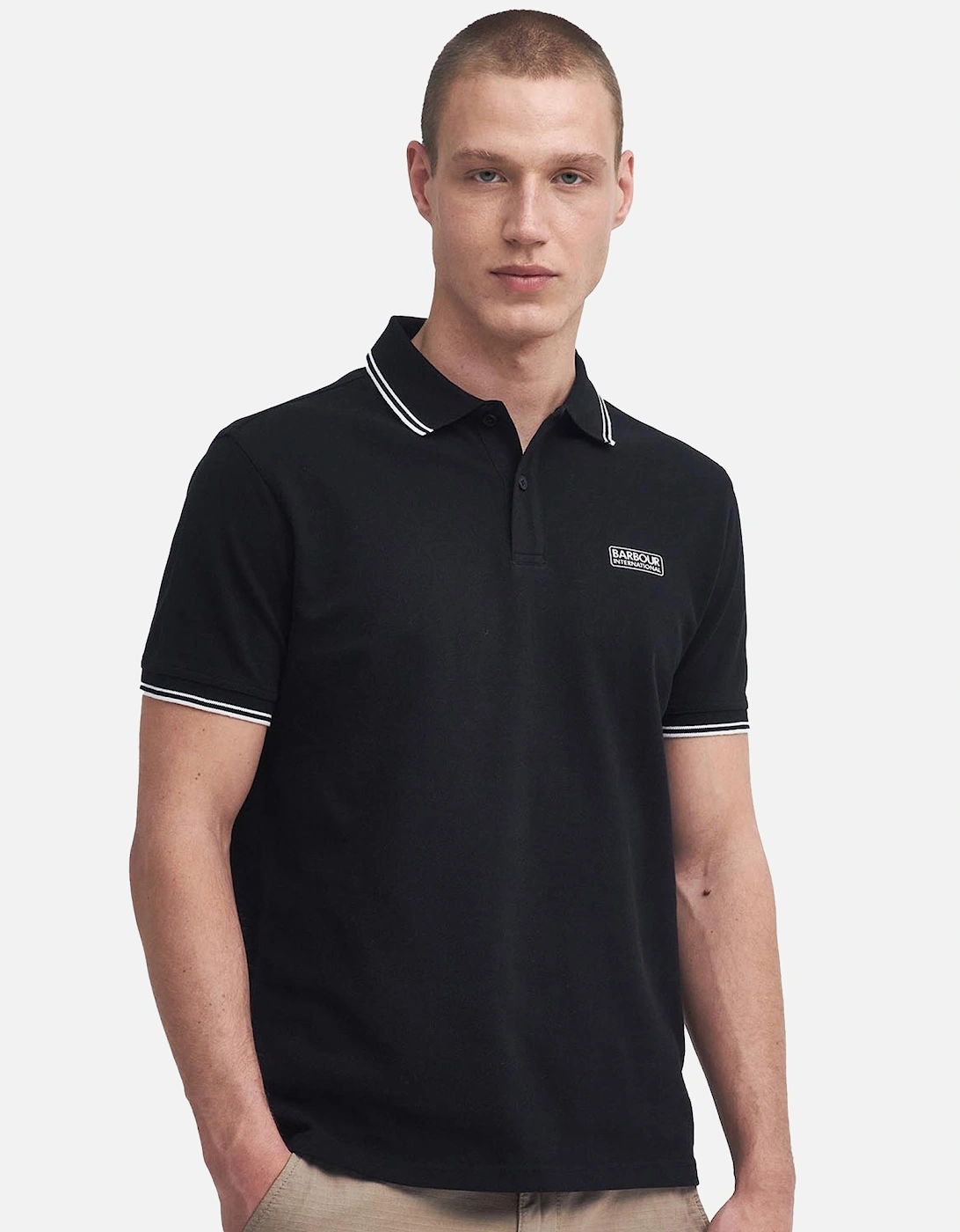 Evan Tipped Polo Shirt Black