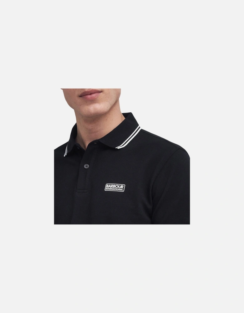 Evan Tipped Polo Shirt Black