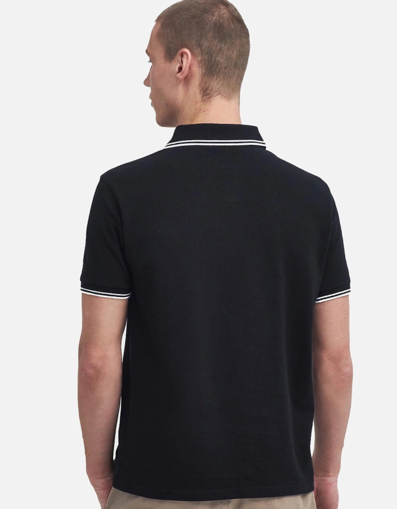 Evan Tipped Polo Shirt Black