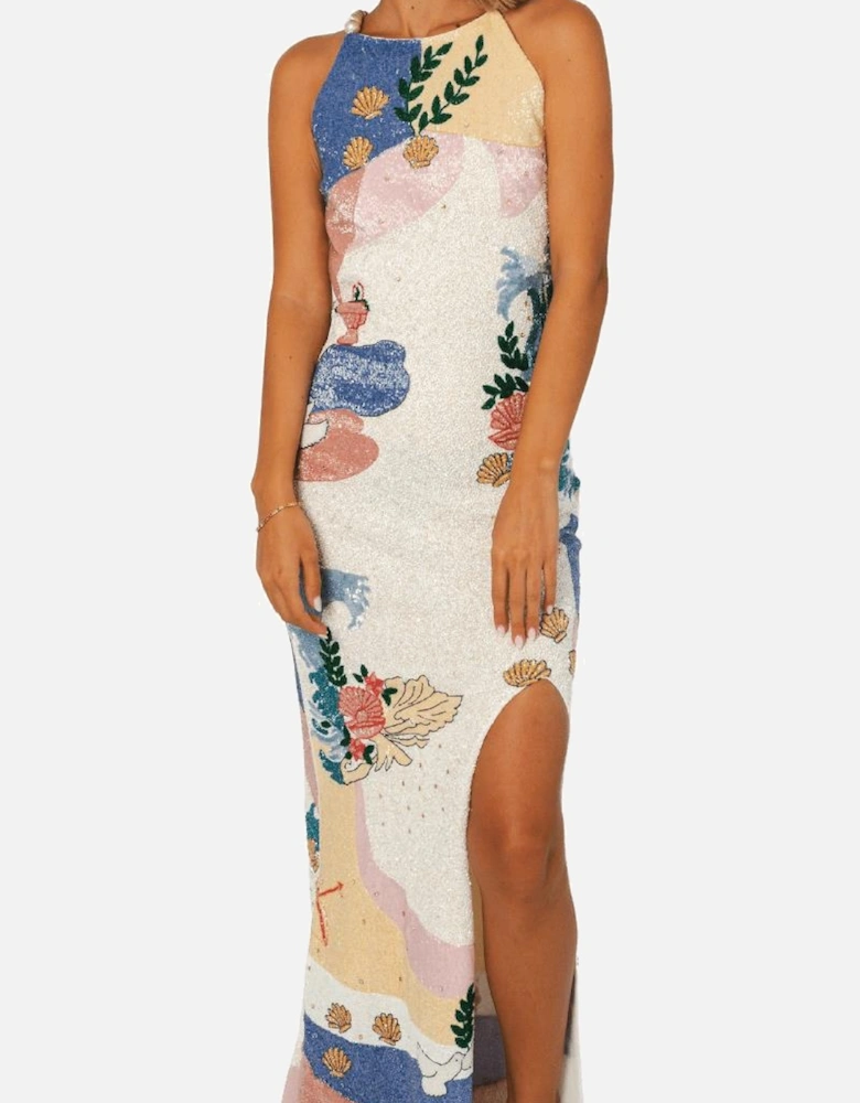 Calypso Soft Multi Sea Shell Halterneck Dress – Daphne x Oceanus