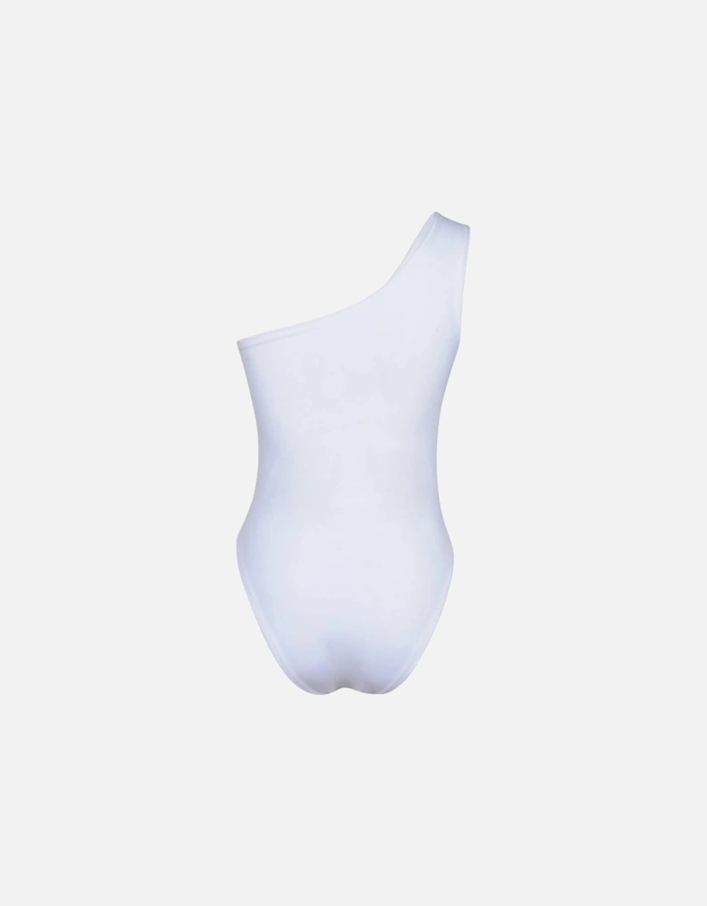 Seashell Hand Beaded One Piece Swimsuit White
