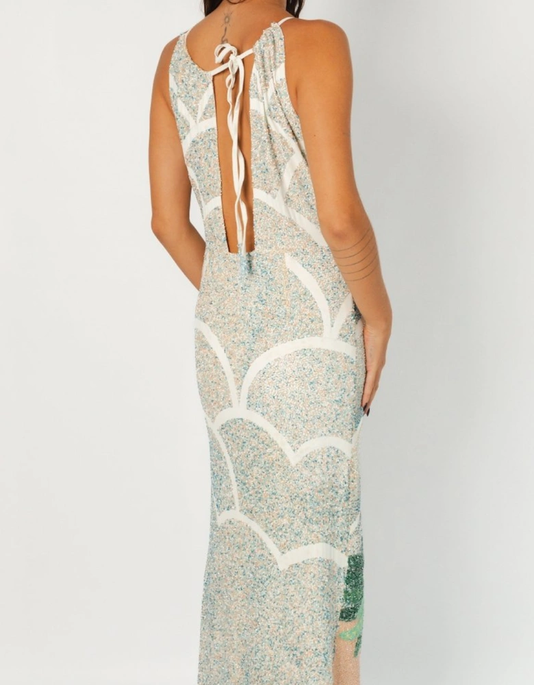 Scallop Hand Beaded Dress