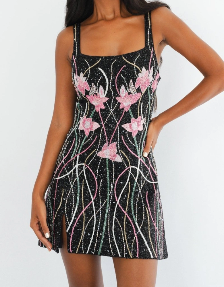 Malibu Floral Dress Black