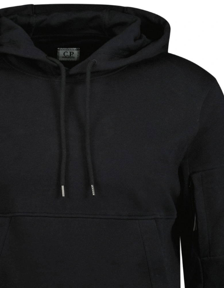 Micro Lens Diagonal Raised Hoodie Black