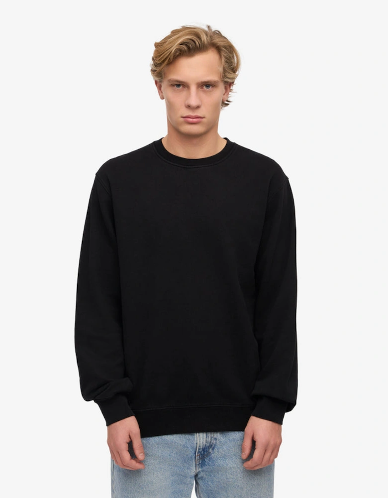 Colorful Standard Mens Classic Organic Crew Neck Sweatshirt - Deep Black