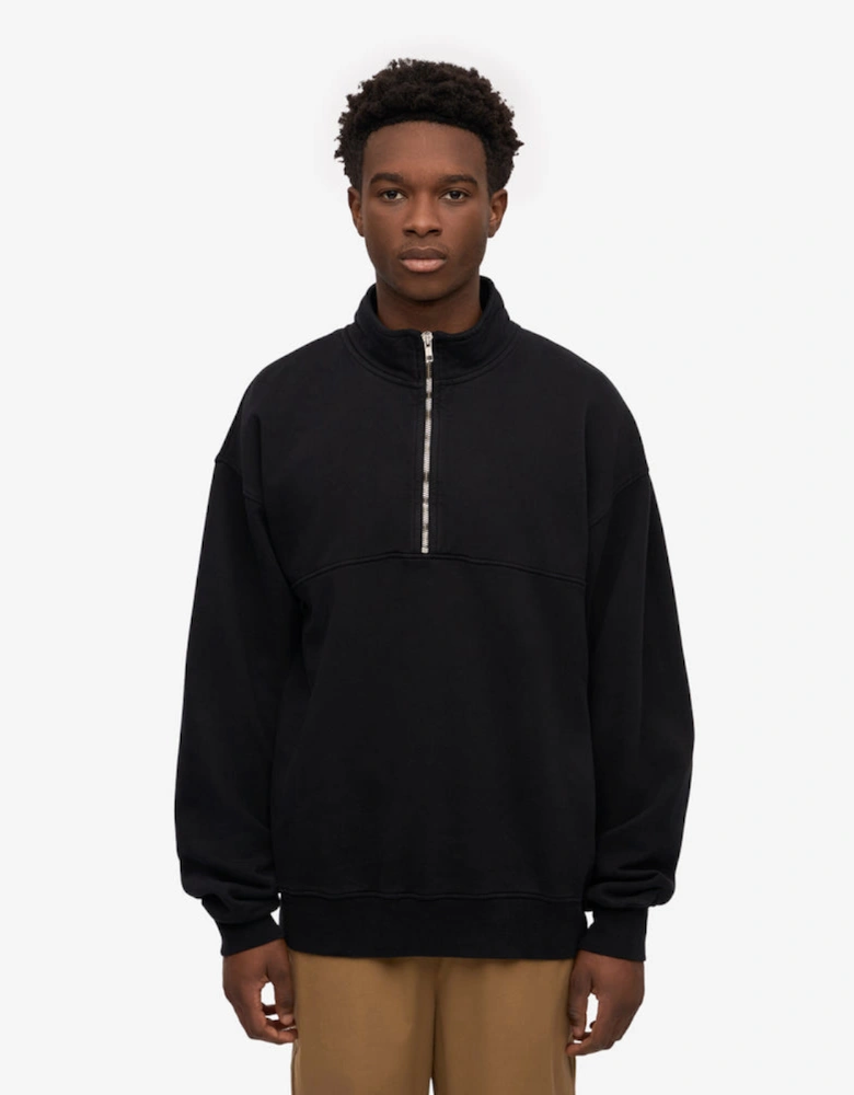 Colorful Standard Organic Quarter Zip Sweatshirt - Deep Black