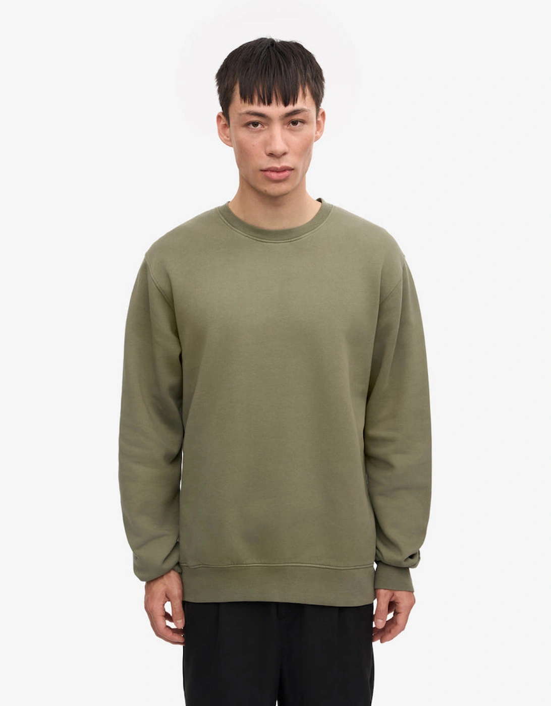 Colorful Standard Men's Green Classic Organic Crew Neck Sweatshirt - Dusty Olive  S
