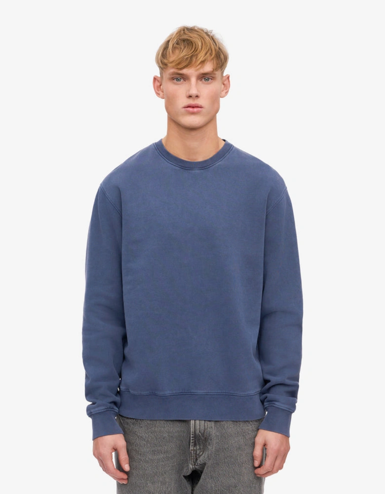 Colorful Standard Mens Classic Organic Crew Neck Sweatshirt - Neptune Blue