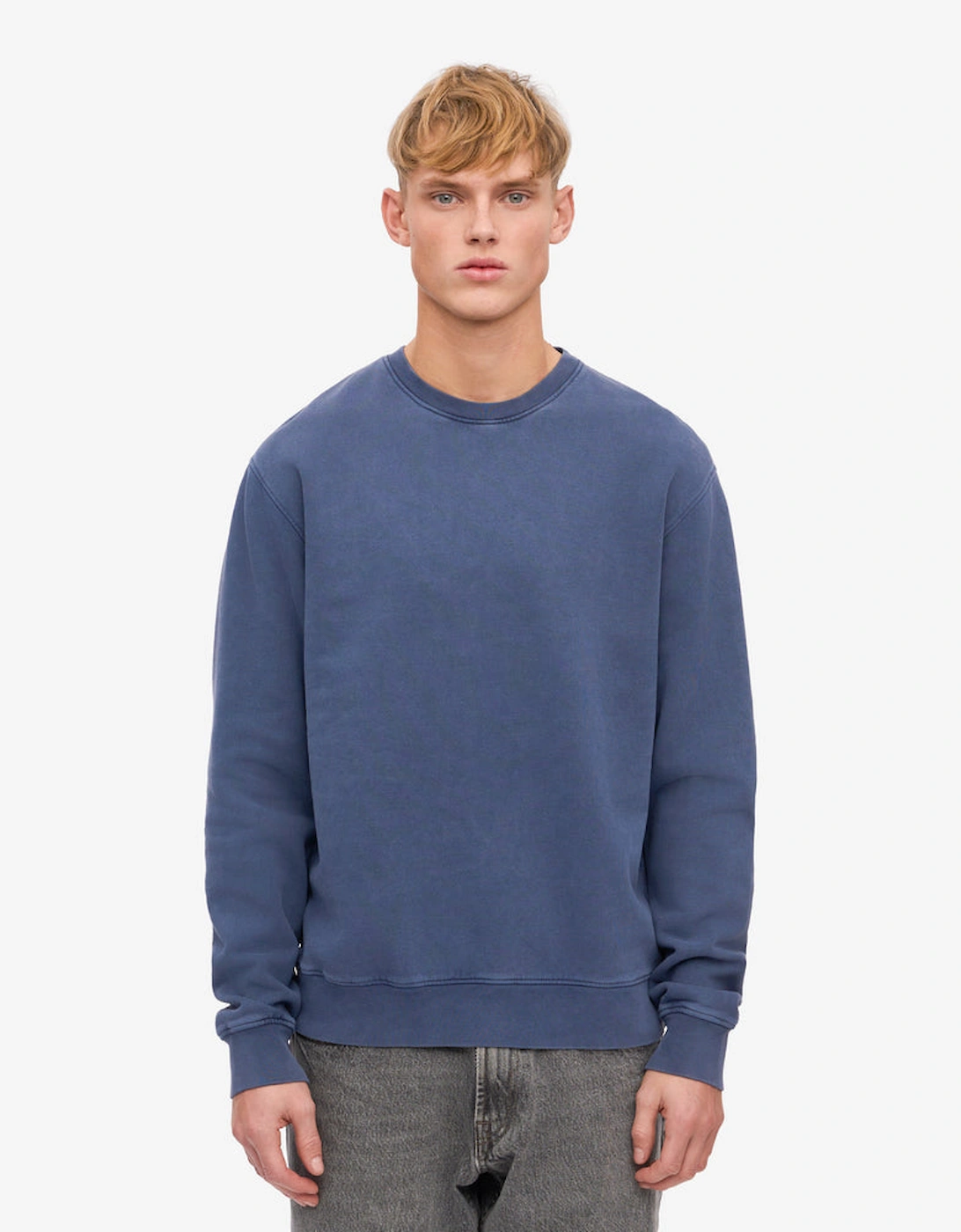 Colorful Standard Mens Classic Organic Crew Neck Sweatshirt - Neptune Blue, 2 of 1