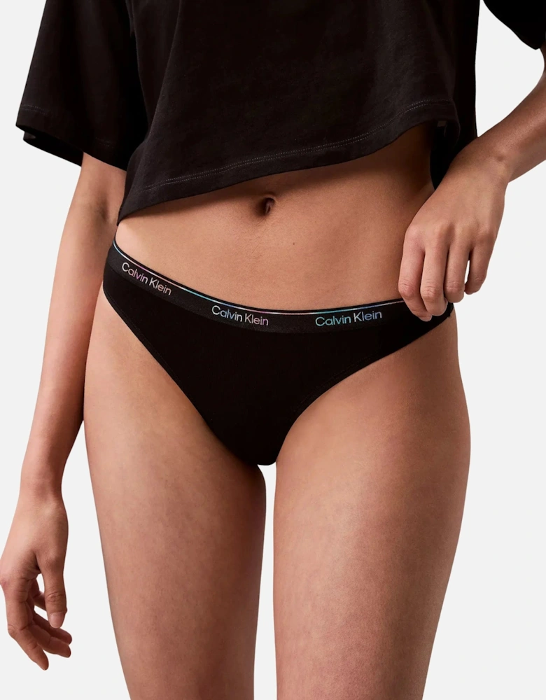 5-Pack Icon Logo Thongs, Black/White/grey with Pride Waistband