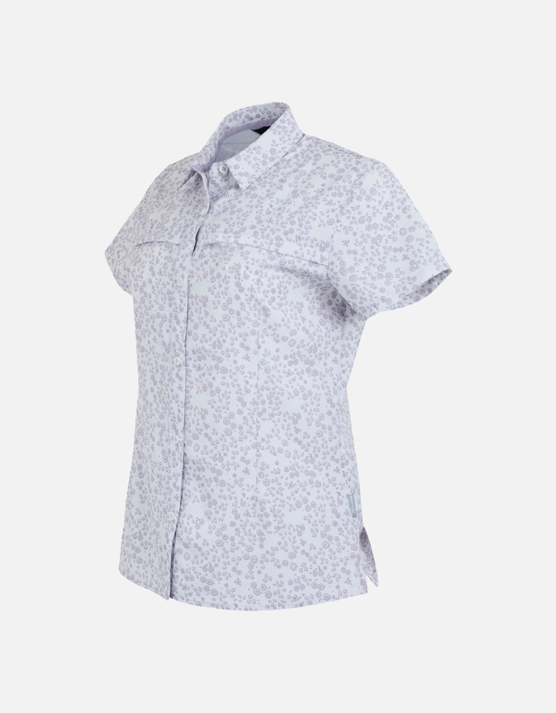 Womens/Ladies Travel Meadow Floral Packaway Short-Sleeved Shirt