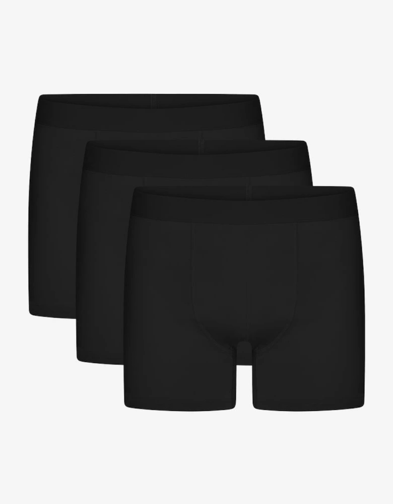 Colorful Standard 3 Pack Mens Organic Boxer Briefs - Deep Black