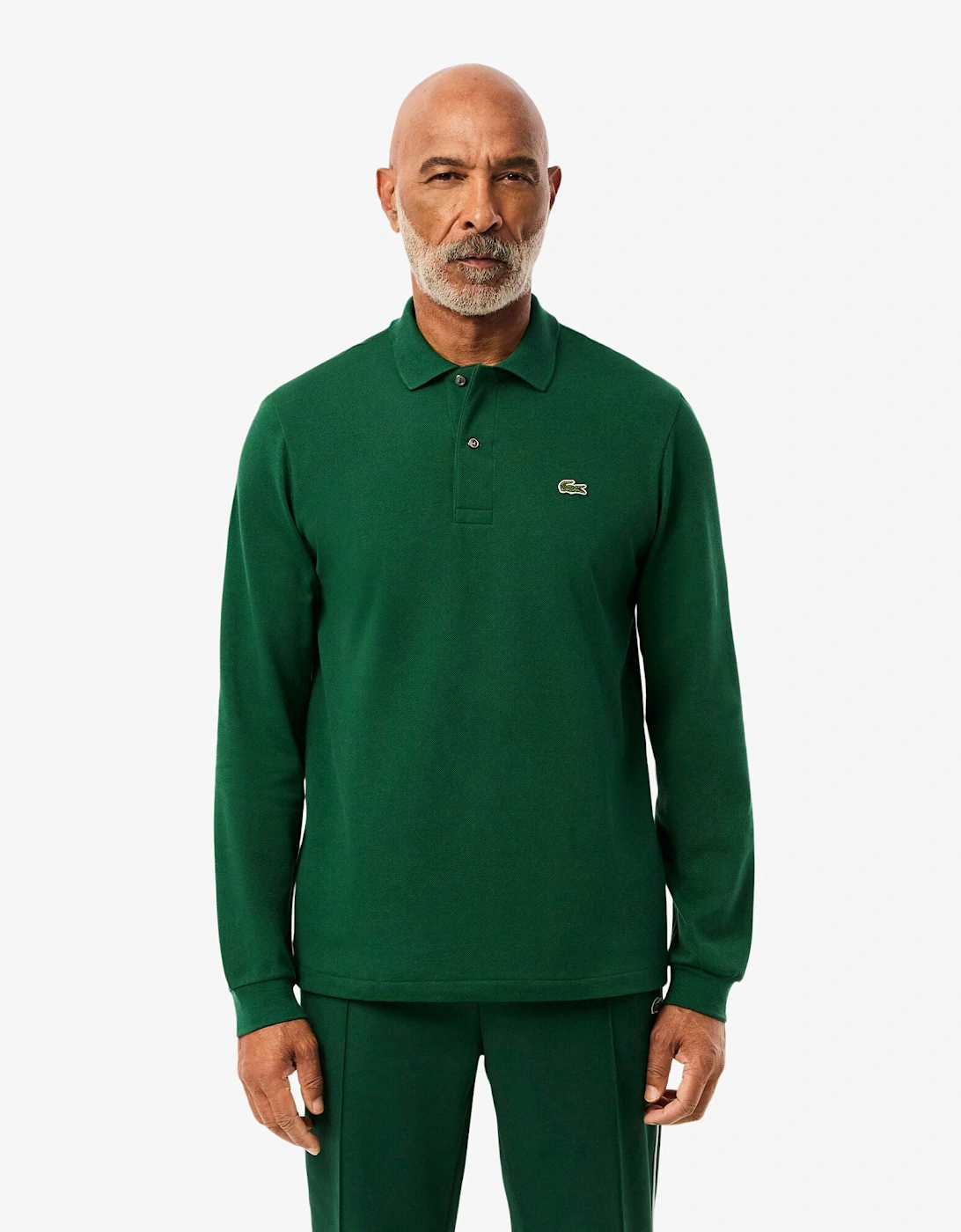 Original L.12.12 Mens Long Sleeve Cotton Polo Shirt - Green 132, 2 of 1
