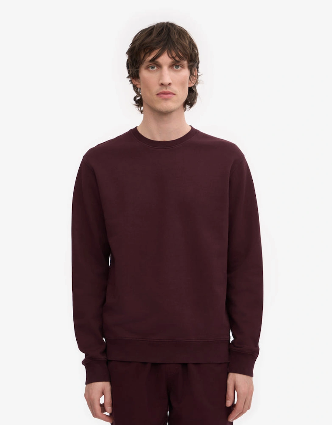 Colorful Standard Mens Classic Organic Crew Neck Sweatshirt - Oxblood Red, 2 of 1
