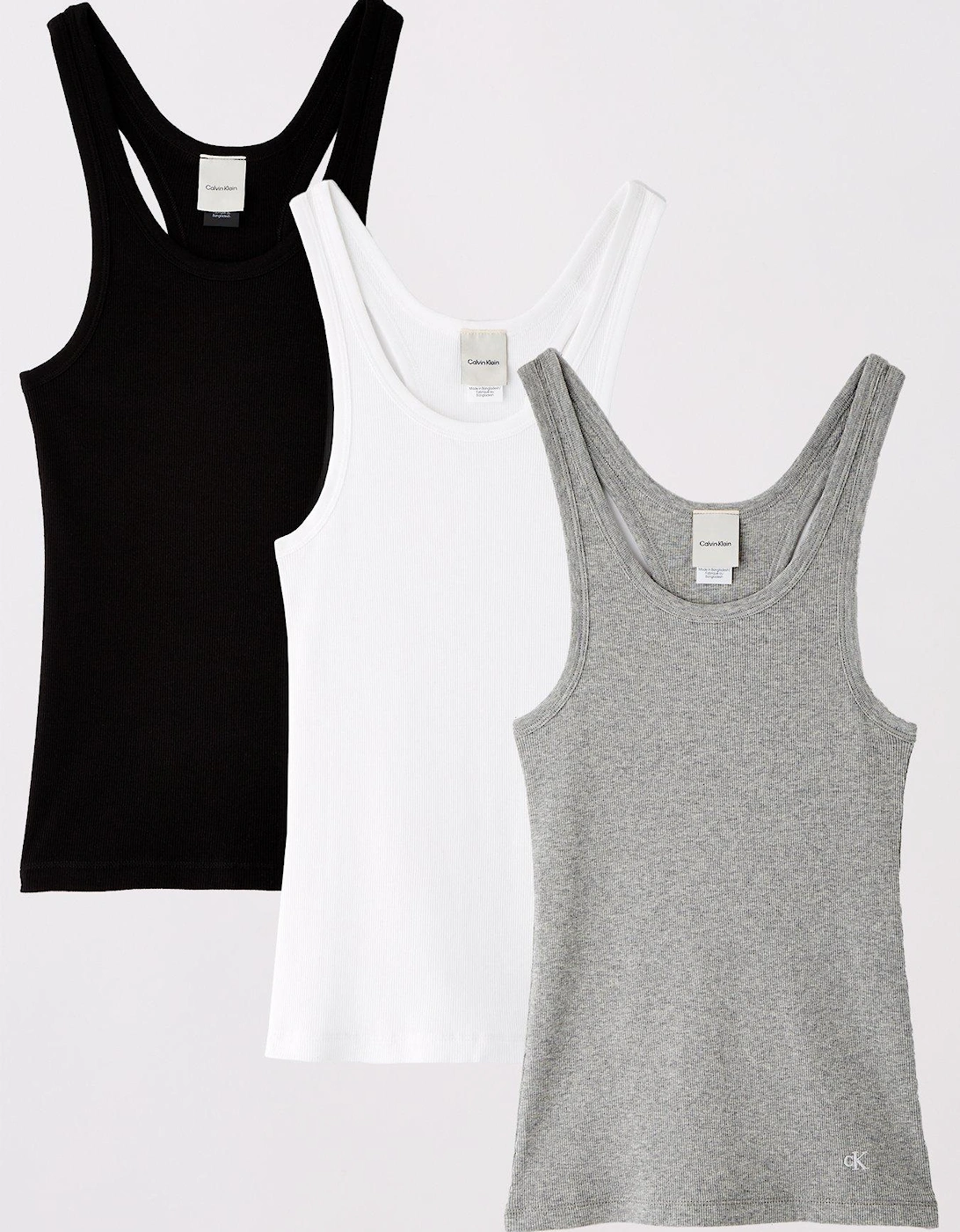 3 Pack Scoop Neck Cotton Tank Top - Black, 7 of 6