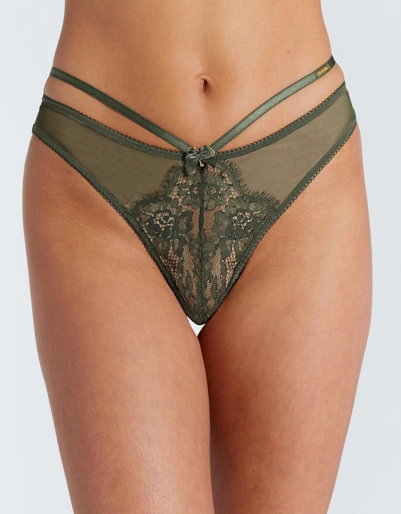 Mila Lace Bumless Brief - Khaki