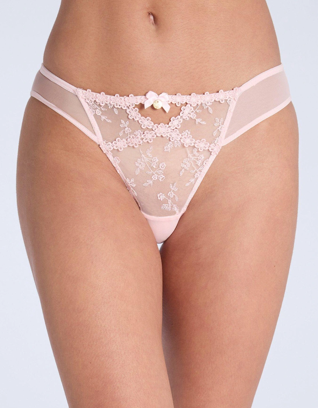 Avery Floral Embroidered Brief - Light Pink, 2 of 1