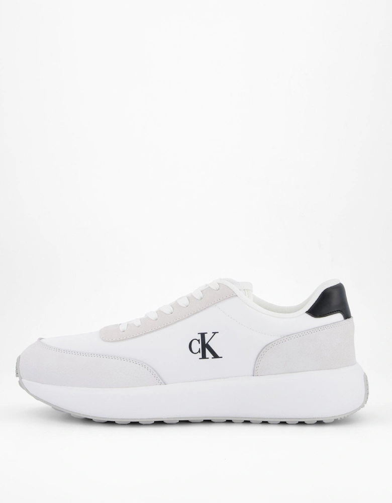 Athleisure Nylon Mix Runner Trainers - White