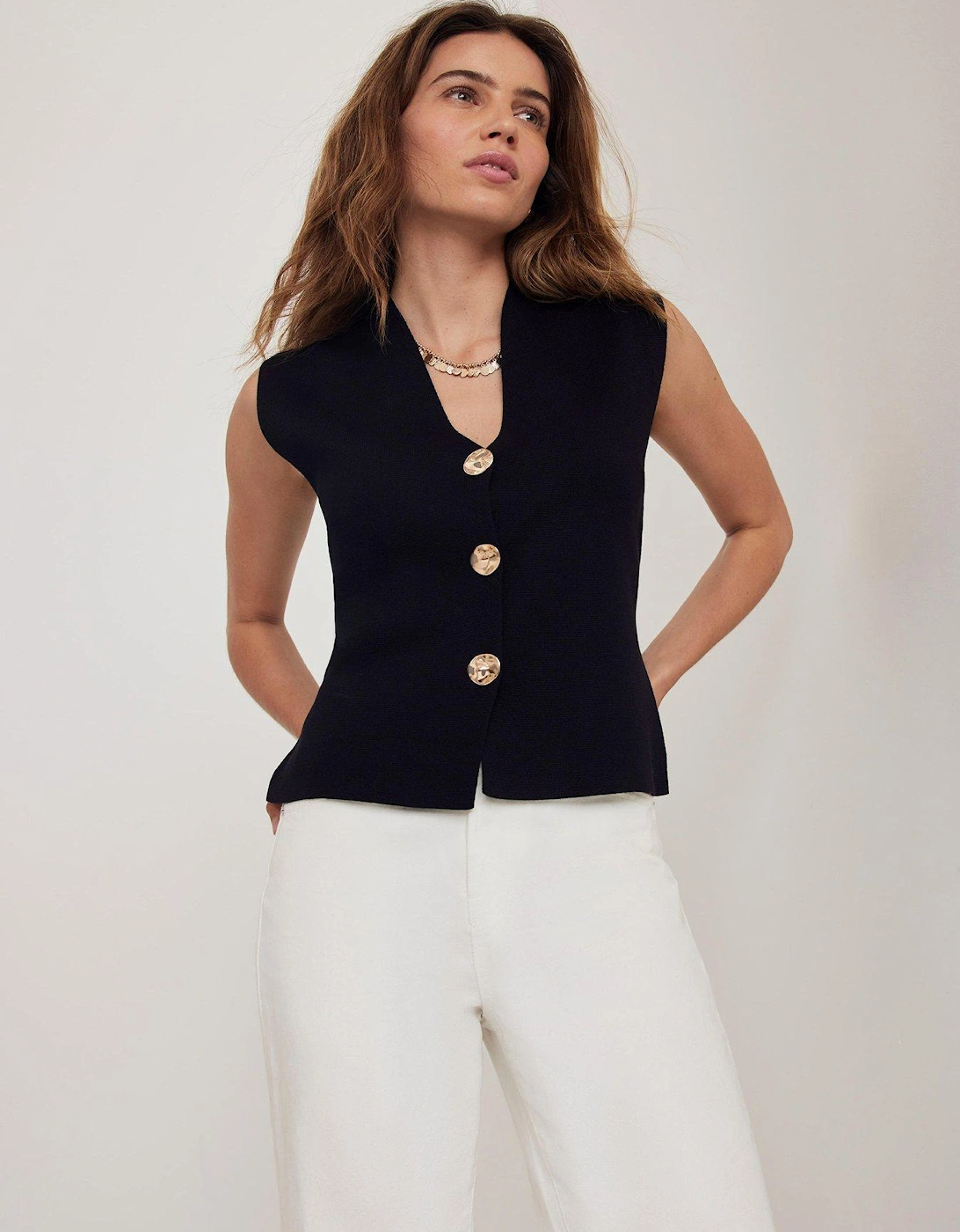 Double Button Cardigan - Black, 2 of 1