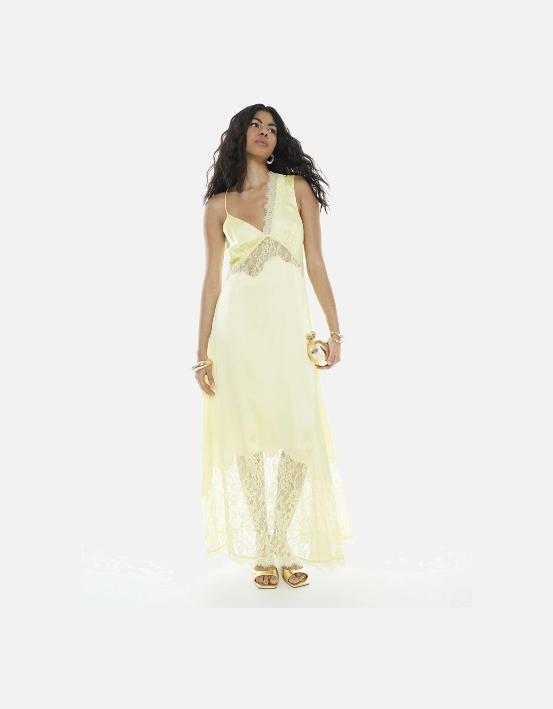 Premium Satin Lace Midi Slip Dress, 2 of 1