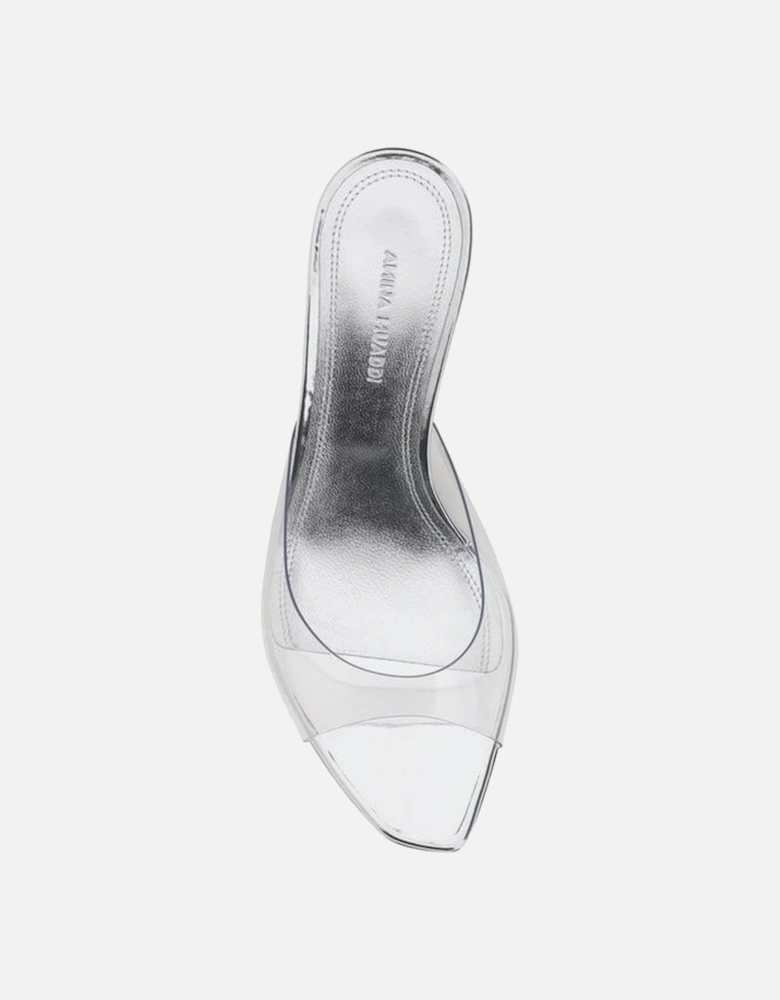Alexa Glass Slanted Heel Sandals Women - Silver