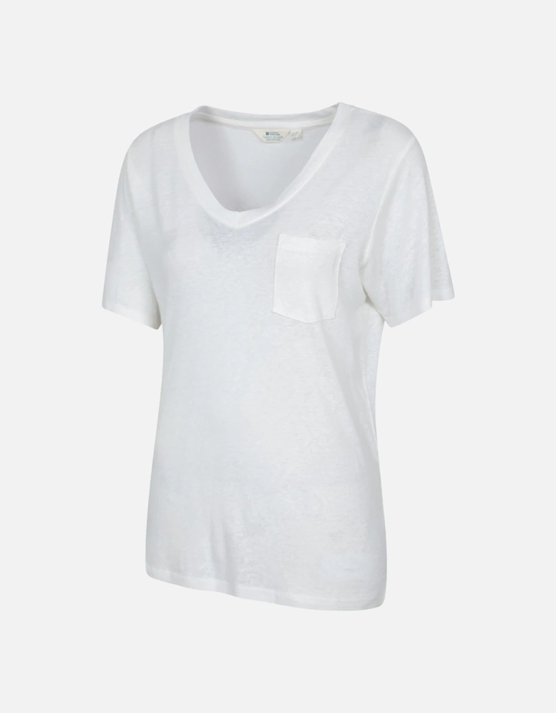 Womens/Ladies Slub Linen Blend T-Shirt