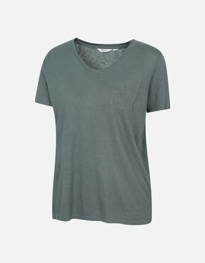 Womens/Ladies Slub Linen Blend T-Shirt