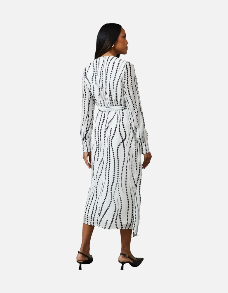 Womens/Ladies Mono Pleated Midi Dress