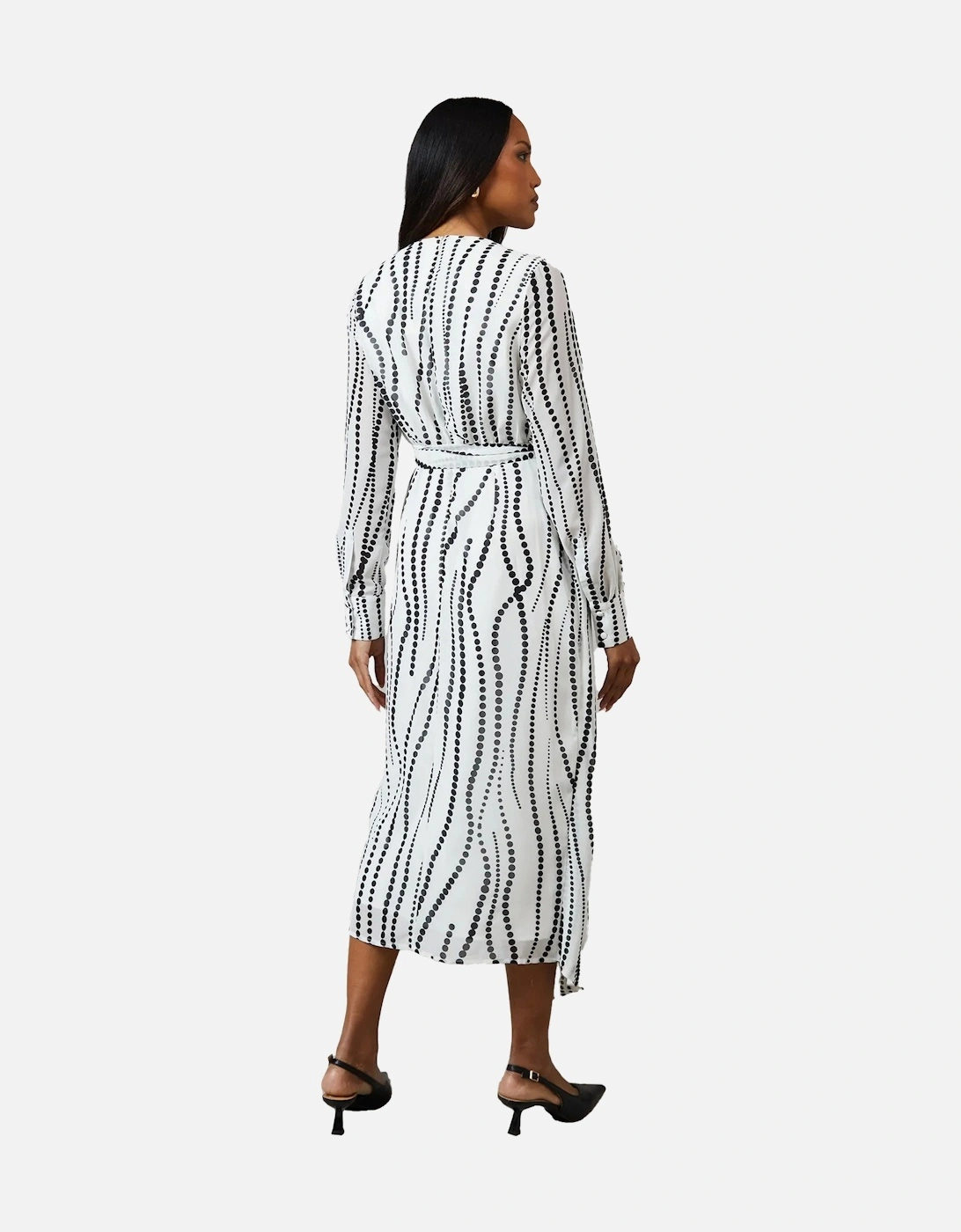 Womens/Ladies Mono Pleated Midi Dress