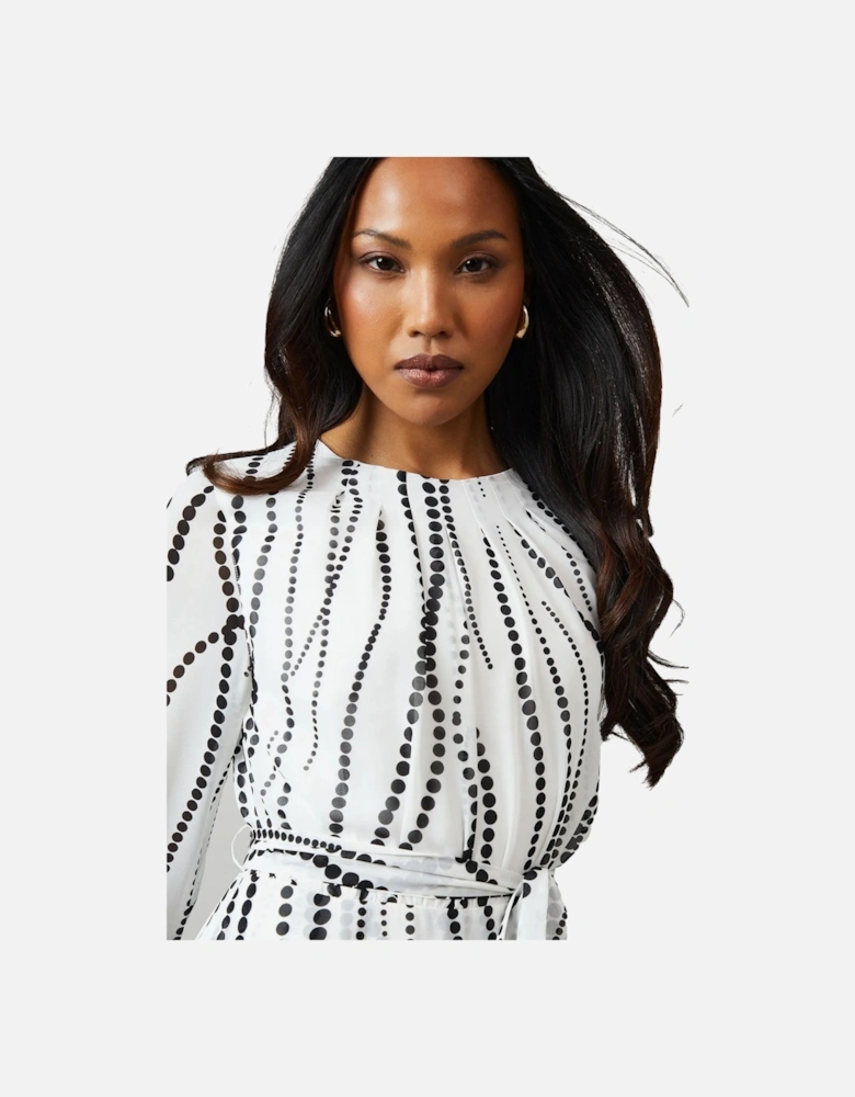 Womens/Ladies Mono Pleated Midi Dress
