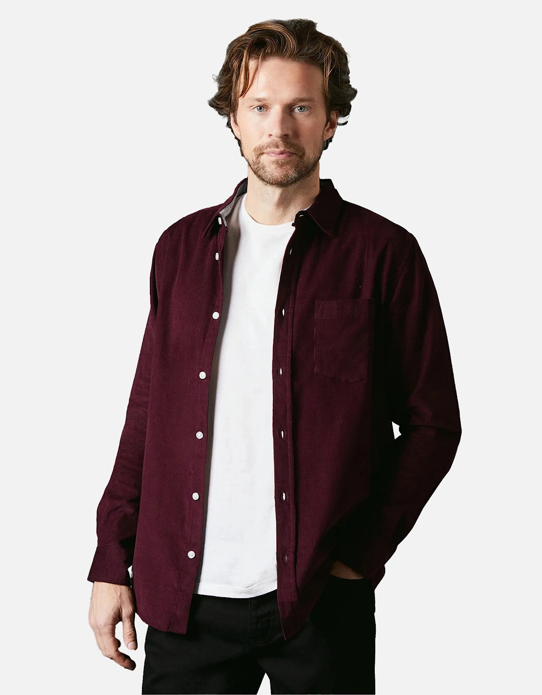 Mens Corduroy Long-Sleeved Shirt, 6 of 5